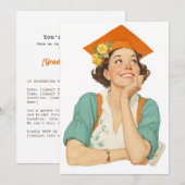 楽しい卒業式の日ポートレート 招待状 (正面/裏面)