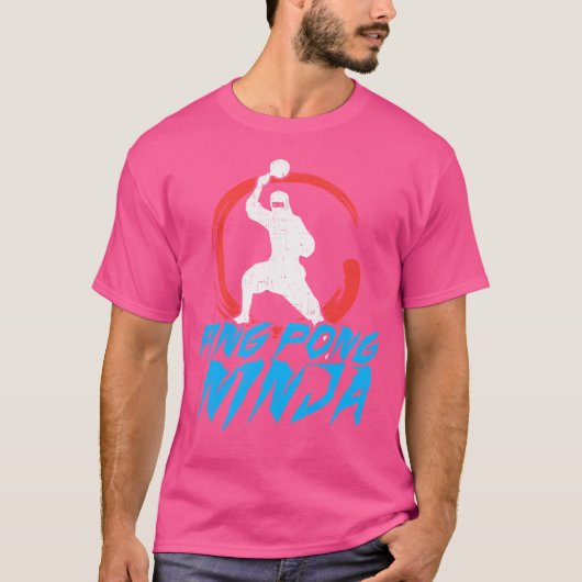 楽しい卓球シャツ 卓球忍者 父の日 Tシャツ (正面)