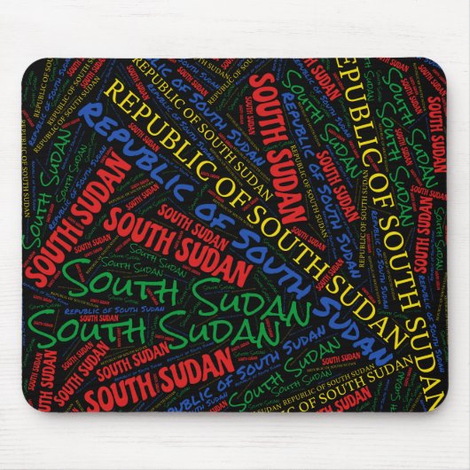 楽しい南スーダン国旗の色の愛国心 マウスパッド (正面)