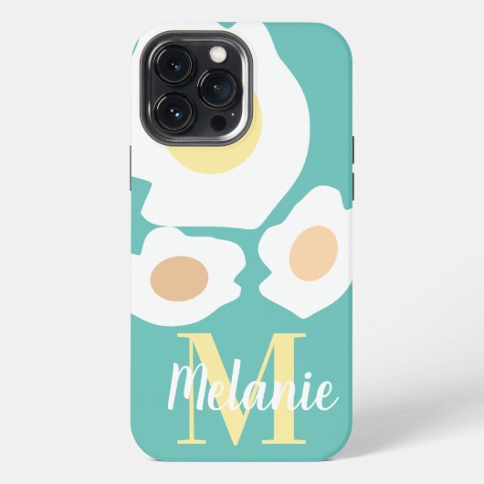楽しい卵のパターンの名前 iPhoneケース (裏面)