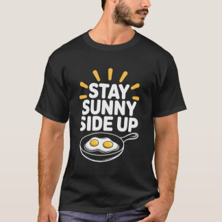 楽しい卵の朝食のポジティビティを明るく保ちましょう 面白い卵のデザイン Tシャツ