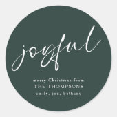 楽しい台本メリークリスマスグリーン ラウンドシール (正面)