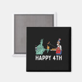 楽しい四 Liberty+Uncle+Samの面白い独立記念日 マグネット (正面/裏面)