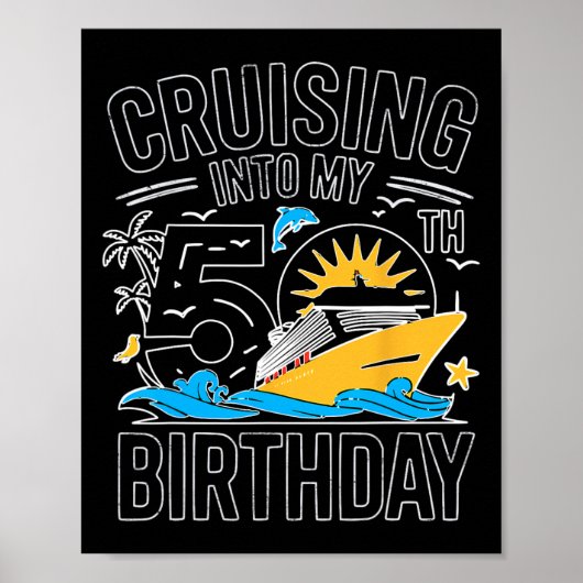 楽しい地中海クルーズで50歳の誕生日を迎える ポスター (正面)