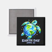 楽しい地球の日 2026 地球を守ろう ウミガメ キッズ マグネット (正面/裏面)