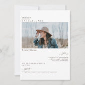 楽しい埃っぽいブルーモダンフォトブライダルシャワー 招待状 (正面)