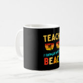 楽しい夏のビーチの先生の気分を教える コーヒーマグカップ (正面左)