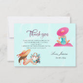 楽しい夏のプールパーティー 水彩 スイート16 サンキューカード (正面)