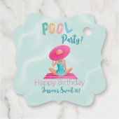 楽しい夏のプールパーティー 水彩 スイート16 フェイバータグ (裏面)