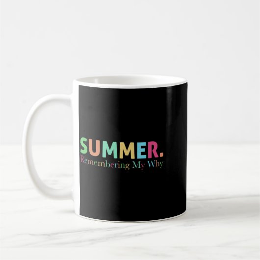 楽しい夏の思い出 面白いモチベーションの引用 コーヒーマグカップ (左)