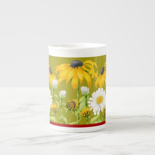 楽しい夏を楽しむ骨中国マグカップ ボーンチャイナマグカップ (正面)