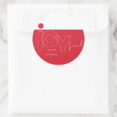 楽しい大はっきりしたドットと赤ドットのクリスマスまたは休日 ラウンドシール (バッグ)