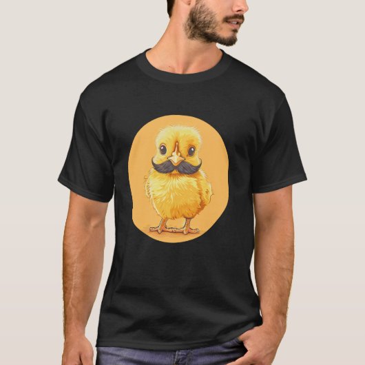 楽しい大人とキッズのためのひよこと口ひげのひげ Tシャツ (正面)