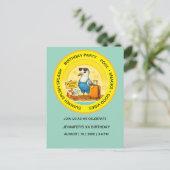 楽しい太陽のビーチへの招待 鳥 海辺のカード ポストカード (スタンド正面)