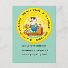 楽しい太陽の光が降り注ぐ目的地 - あなたをシーガルビーチに誘います ポストカード