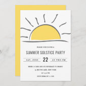 楽しい太陽の夏至パーティーの招待状 招待状 (正面/裏面)