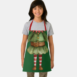 楽しい女の子のエルフボディクリスマスギフト エプロン