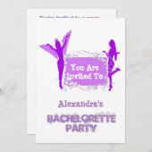 楽しい女の子のパーソナライズされた独身最後の夜 招待状 (正面/裏面)
