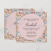 楽しい女性のためのベビーシャワー 招待状 (正面/裏面)