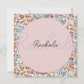 楽しい女性のためのベビーシャワー 招待状 (裏面)