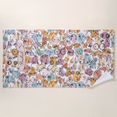 楽しい女性 フェミニスト ビーチタオル (正面)