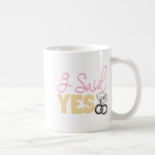楽しい婚約エンゲージメント 私はイエスを言った 花嫁のお別れパーティー コーヒーマグカップ (右)