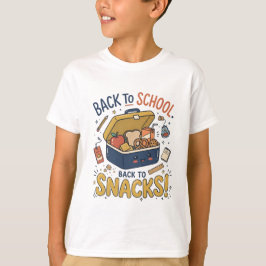 楽しい子供たちのおもしろい学校再開Tシャツ おやつ再開だ! Tシャツ