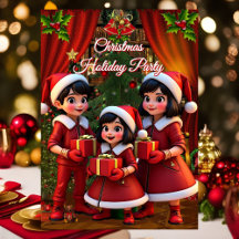 楽しい子供のクリスマスホリデー 赤と緑のプレゼント