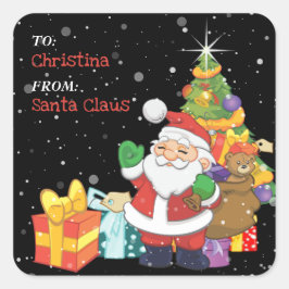 楽しい子供のクリスマス オーダーメイド ギフト スクエアシール