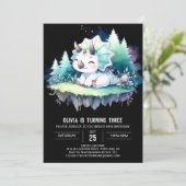 楽しい子供のトリケラトプスの誕生日 招待状 (スタンド正面)