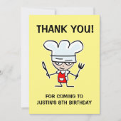 楽しい子供の料理 バースデーパーティー感謝カード サンキューカード (正面)