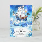 楽しい子供の海賊誕生日 招待状 (スタンド正面)