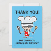 楽しい子供の誕生日パーティーお菓子作り感謝カード サンキューカード (正面)