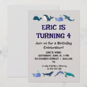 楽しい子供の誕生日パーティー 招待状 (正面/裏面)