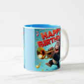 楽しい子供の誕生日マグカップ ツートーンマグカップ (正面右)