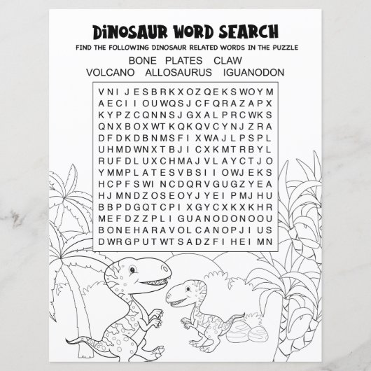 楽しい子供向けアクティビティ 恐竜パズル ワードサーチ (正面)