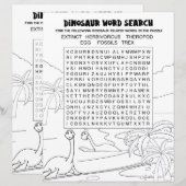 楽しい子供向けアクティビティ 恐竜パズル ワードサーチ (正面/裏面)