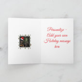 楽しい子犬のホリデーグリーティング シーズンカード (内部)