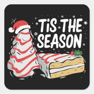 楽しい季節ですね クリスマスツリー ケーキ デビー スクエアシール
