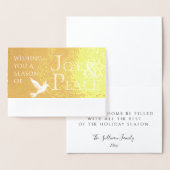 . .楽しい季節と平和の休日のホイルをお祈り 箔カード (ディスプレー)