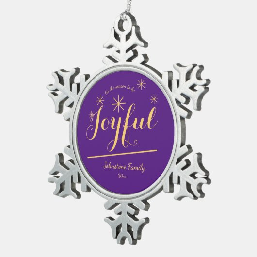 「楽しい季節」ホリデークールギフト スノーフレークピューターオーナメント (右)