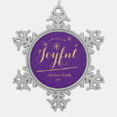 「楽しい季節」ホリデークールギフト スノーフレークピューターオーナメント (正面)