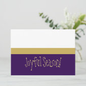 楽しい季節！紫モダン白色ブロック シーズンカード (スタンド正面)