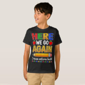 楽しい学校が始まる先生 こんにちは Tシャツ (正面フル)