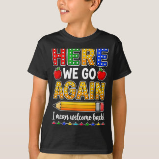 楽しい学校が始まる先生 こんにちは Tシャツ