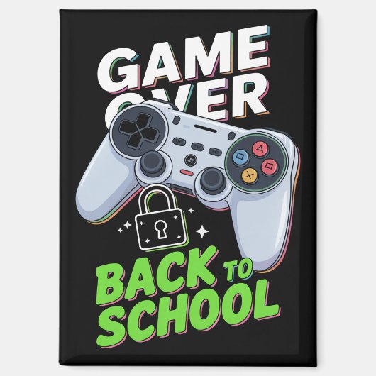 楽しい学校の初日 ゲームオーバー バックトゥスクール マグネット (正面)