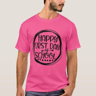 楽しい学校の初日 生徒と先生の服 フリ Tシャツ
