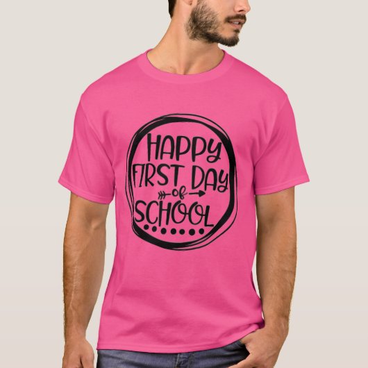 楽しい学校の初日 生徒と先生の服 フリ Tシャツ (正面)
