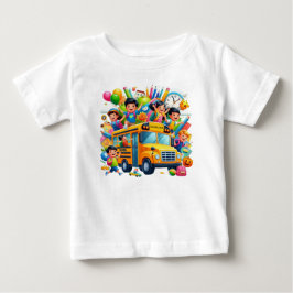 楽しい学校の旅: スクールバスの冒険 ベビーTシャツ