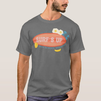 楽しい学校の朝食 国の食べ物 サーフィンアップ Tシャツ